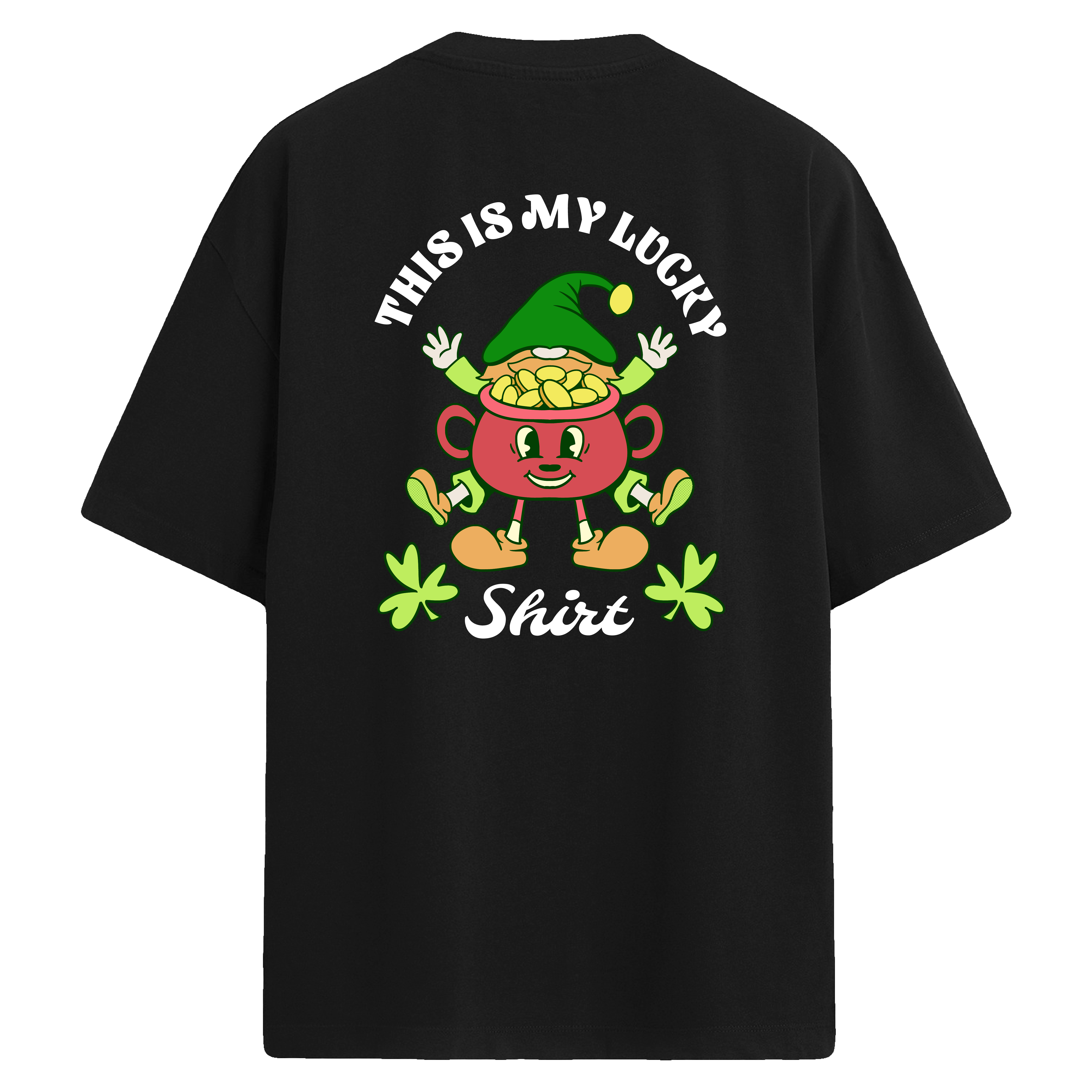 This Is My Lucky Shirt – Şans Temalı Sırt Baskılı Oversize T-Shirt