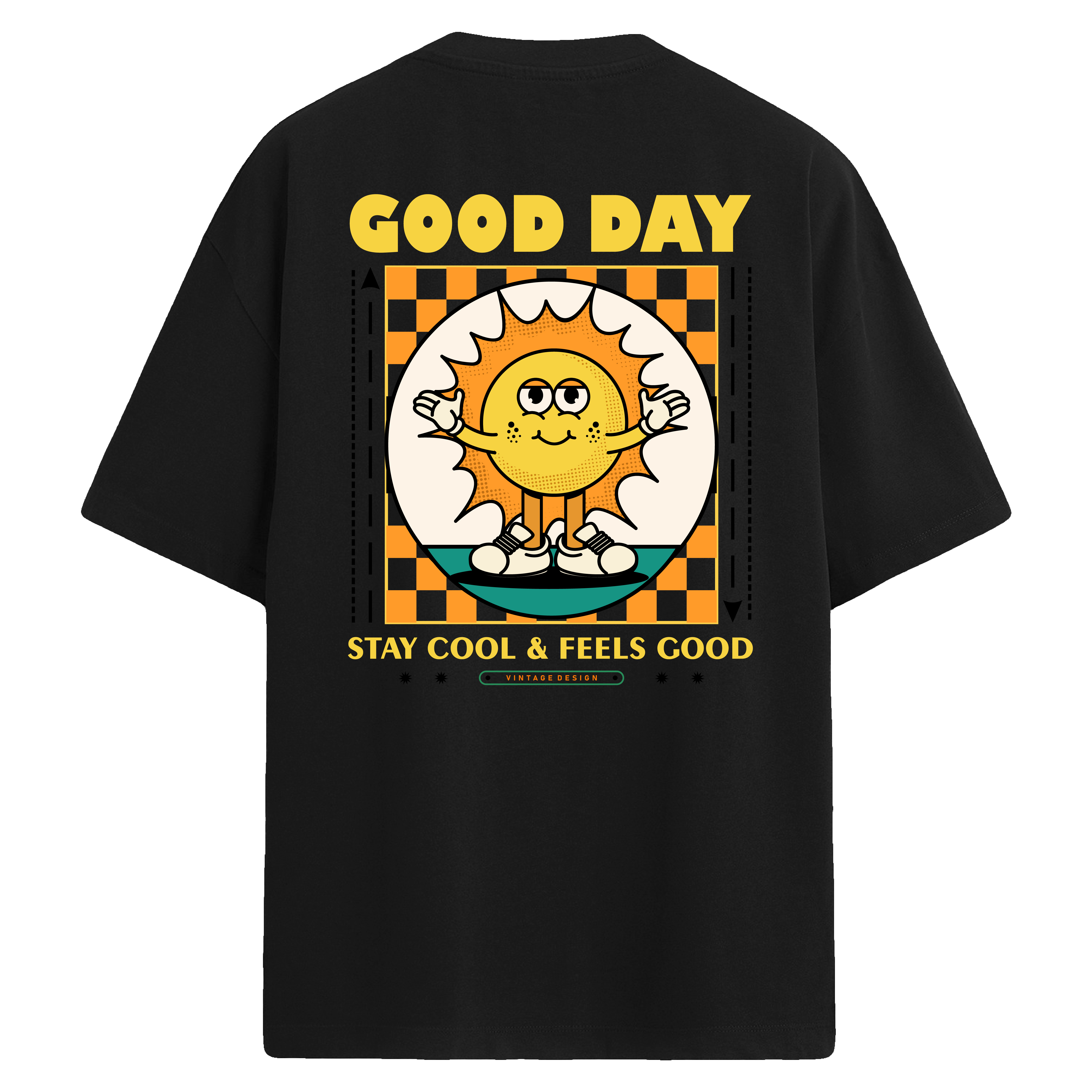 Good Day – Stay Cool & Feels Good Sırt Baskılı Oversize T-Shirt