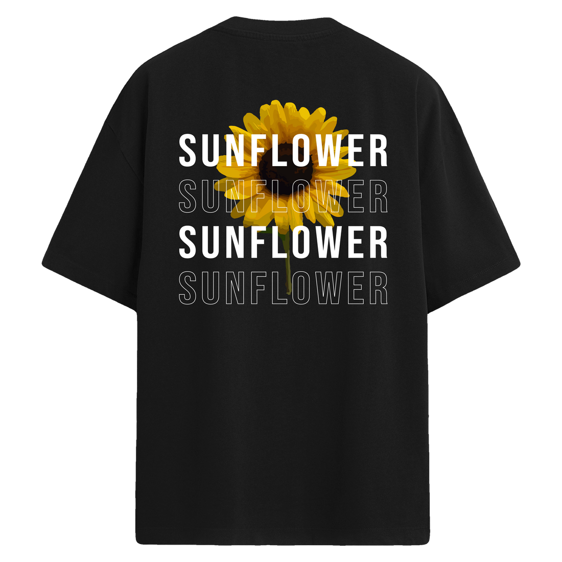 Sunflower Print – Sırt Baskılı Oversize T-Shirt