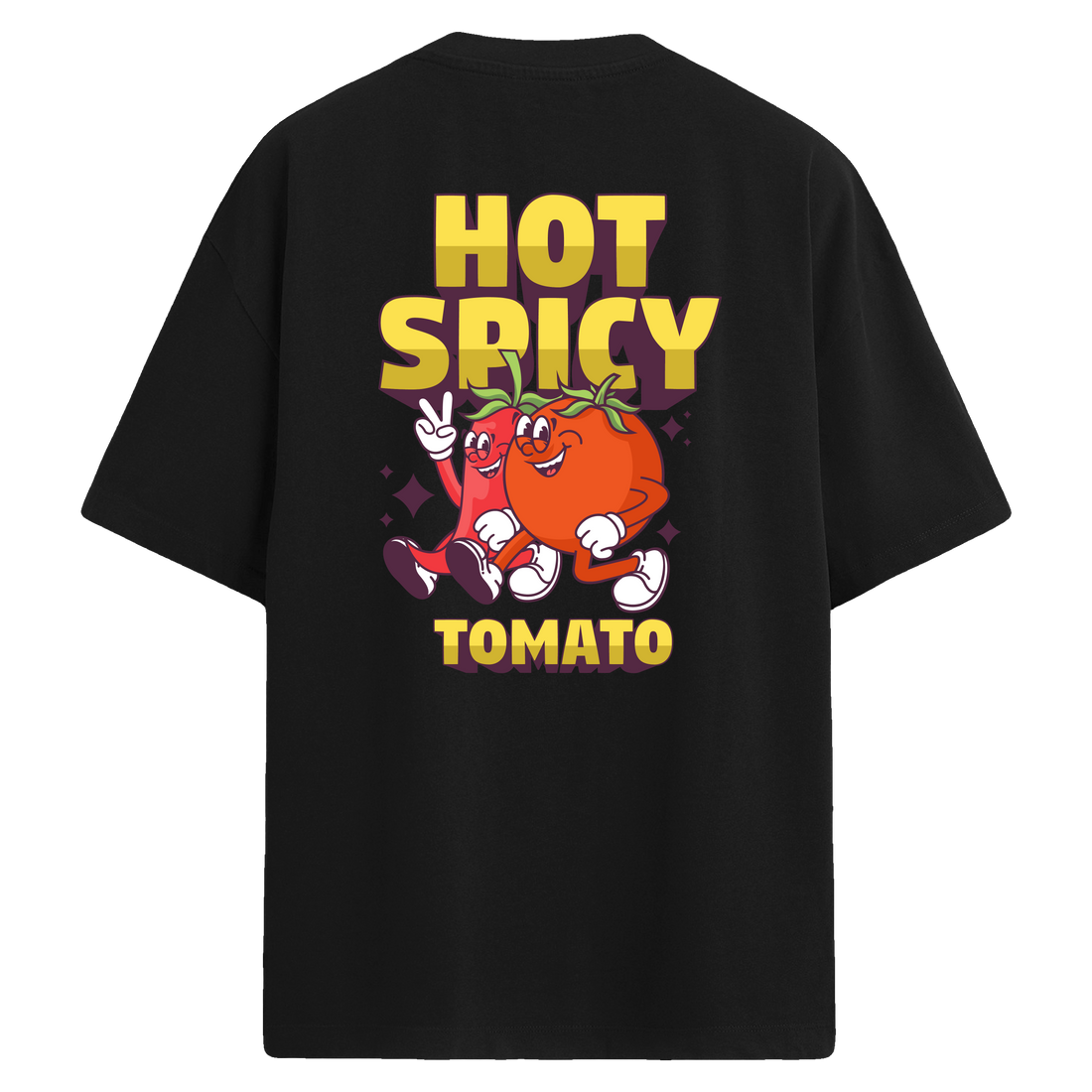 Hot Spicy Tomato Sırt Baskılı Oversize T-Shirt
