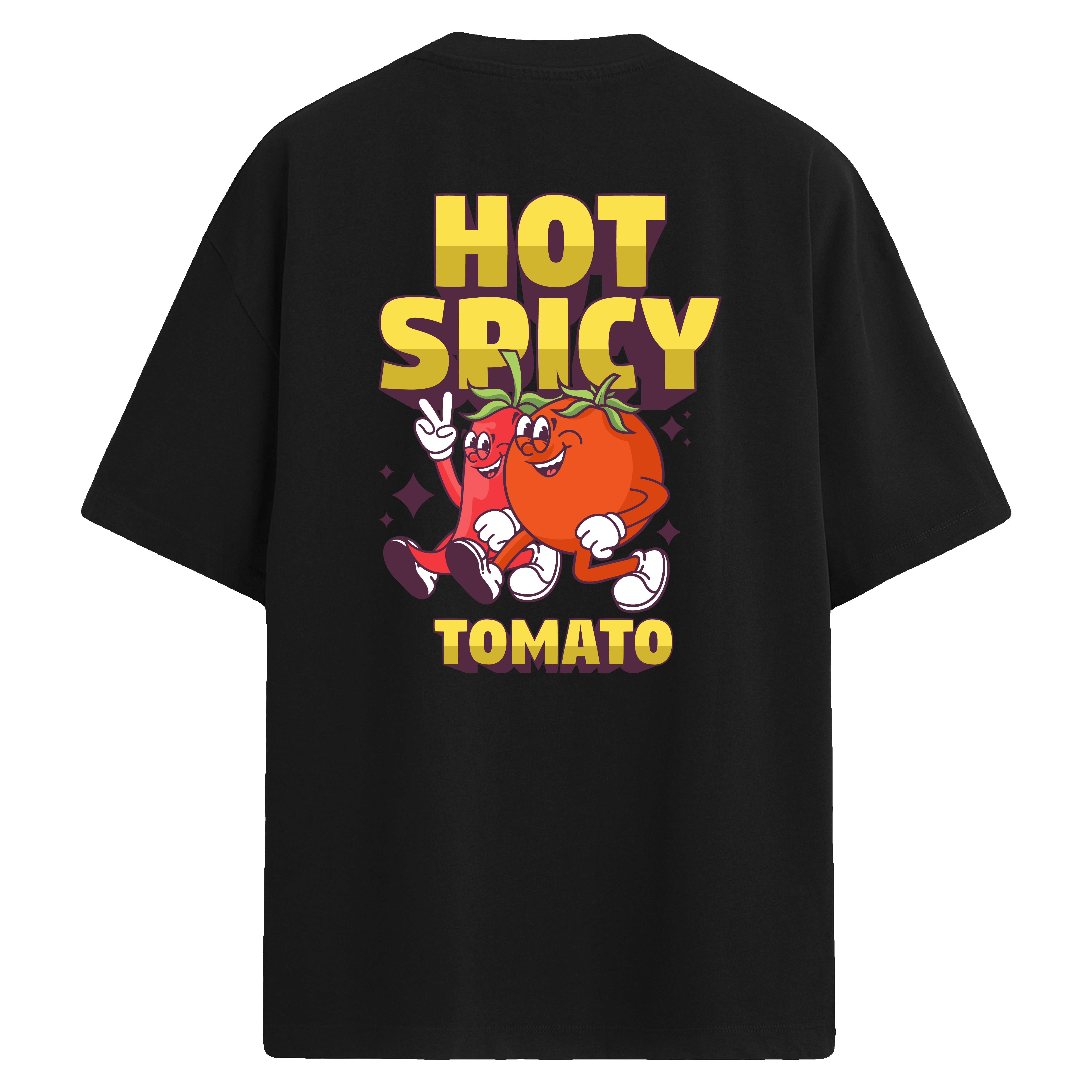 Hot Spicy Tomato Sırt Baskılı Oversize T-Shirt