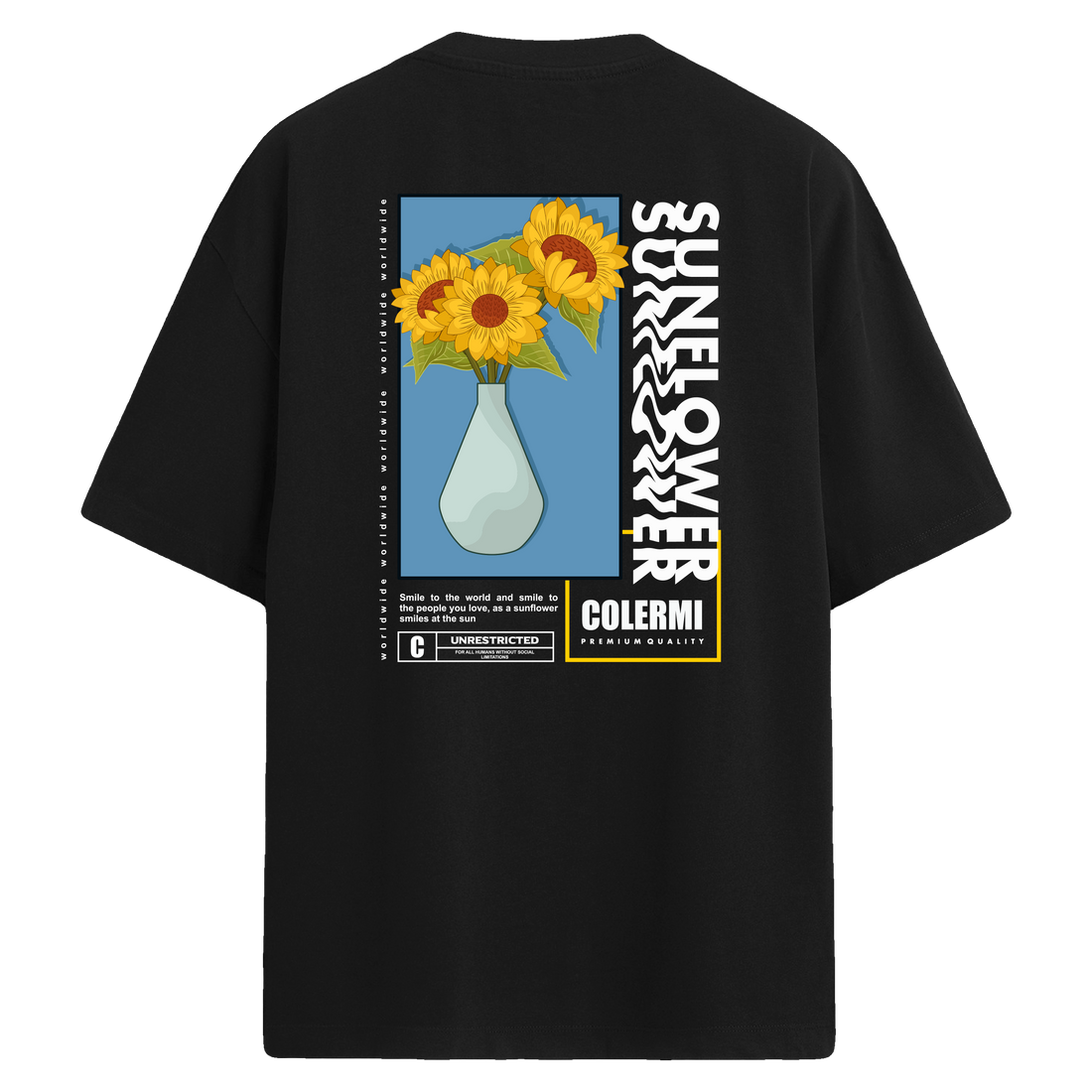 Sunflower Summer Sırt Baskılı Oversize T-Shirt