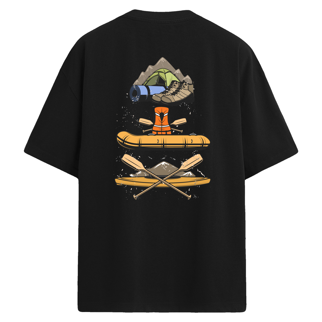 Camping & Nature Escape Sırt Baskılı Oversize T-Shirt