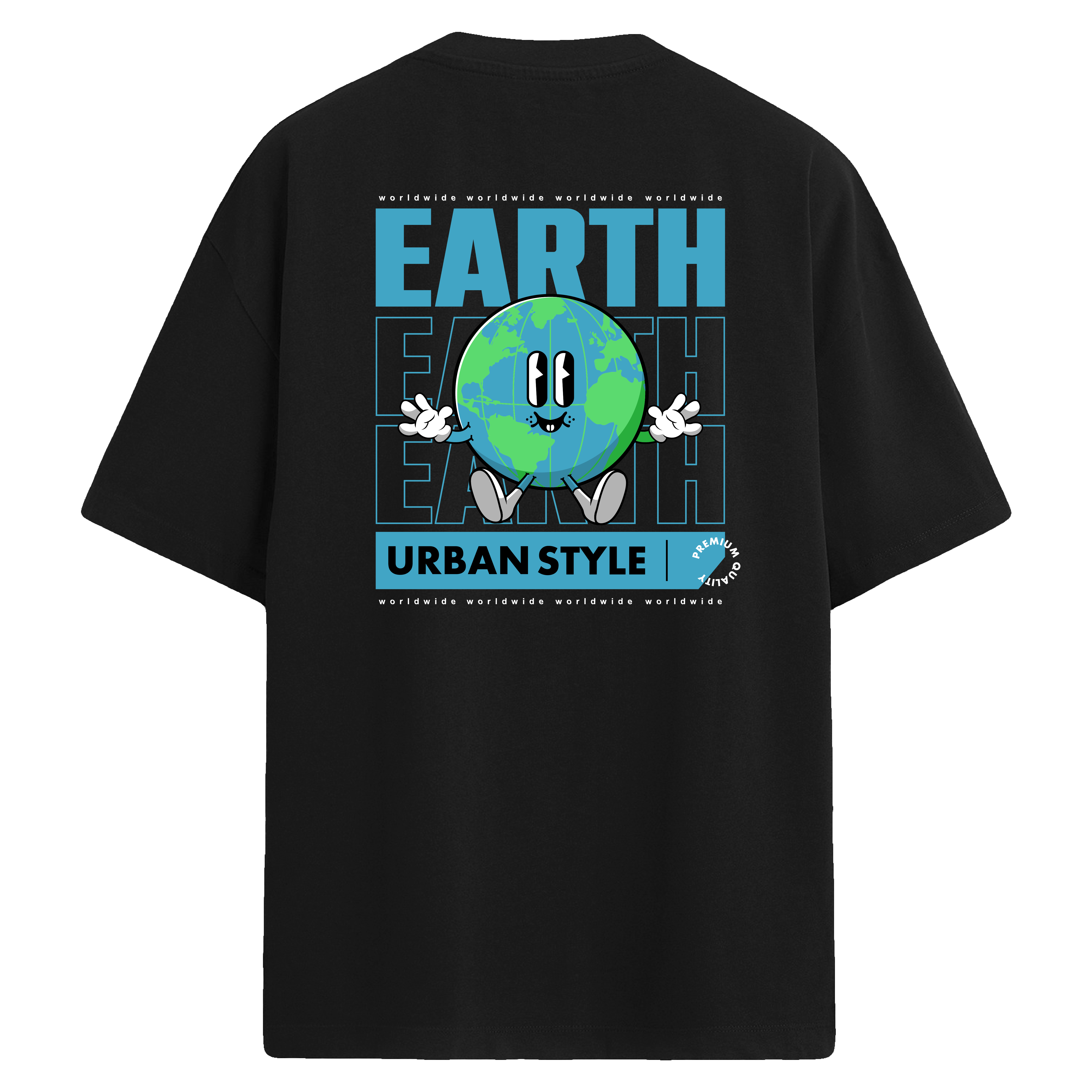 Earth Urban Style – Sırt Baskılı Oversize T-Shirt