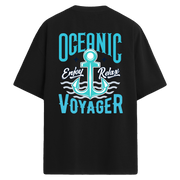 Denizci Temalı Sırt Baskılı Oversize T-Shirt