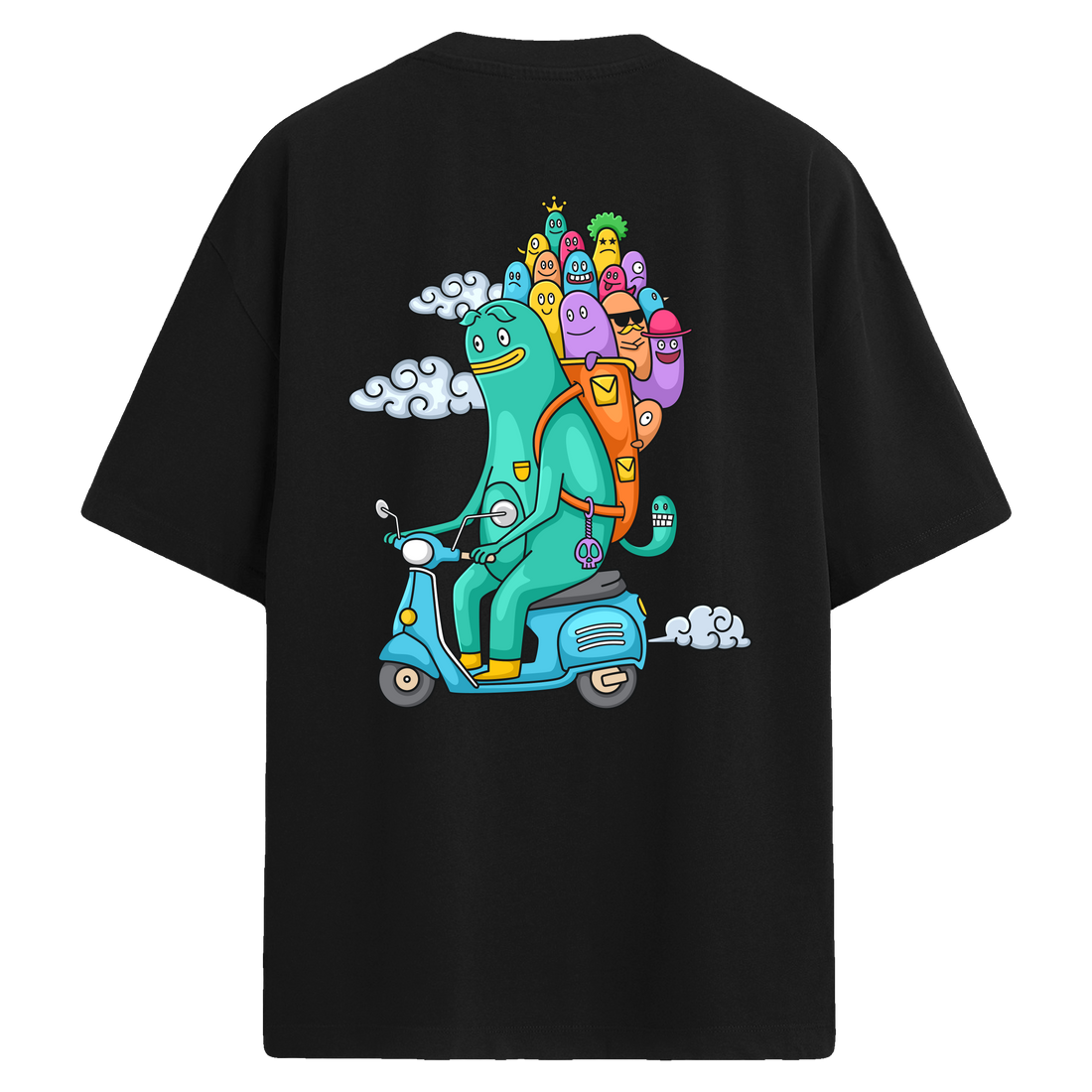 Scooter Crew Sırt Baskılı Oversize T-Shirt