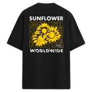 Retro Günebakan Sırt Baskılı Oversize T-Shirt