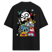 Panda Jam Sırt Baskılı Oversize Pamuk T-Shirt