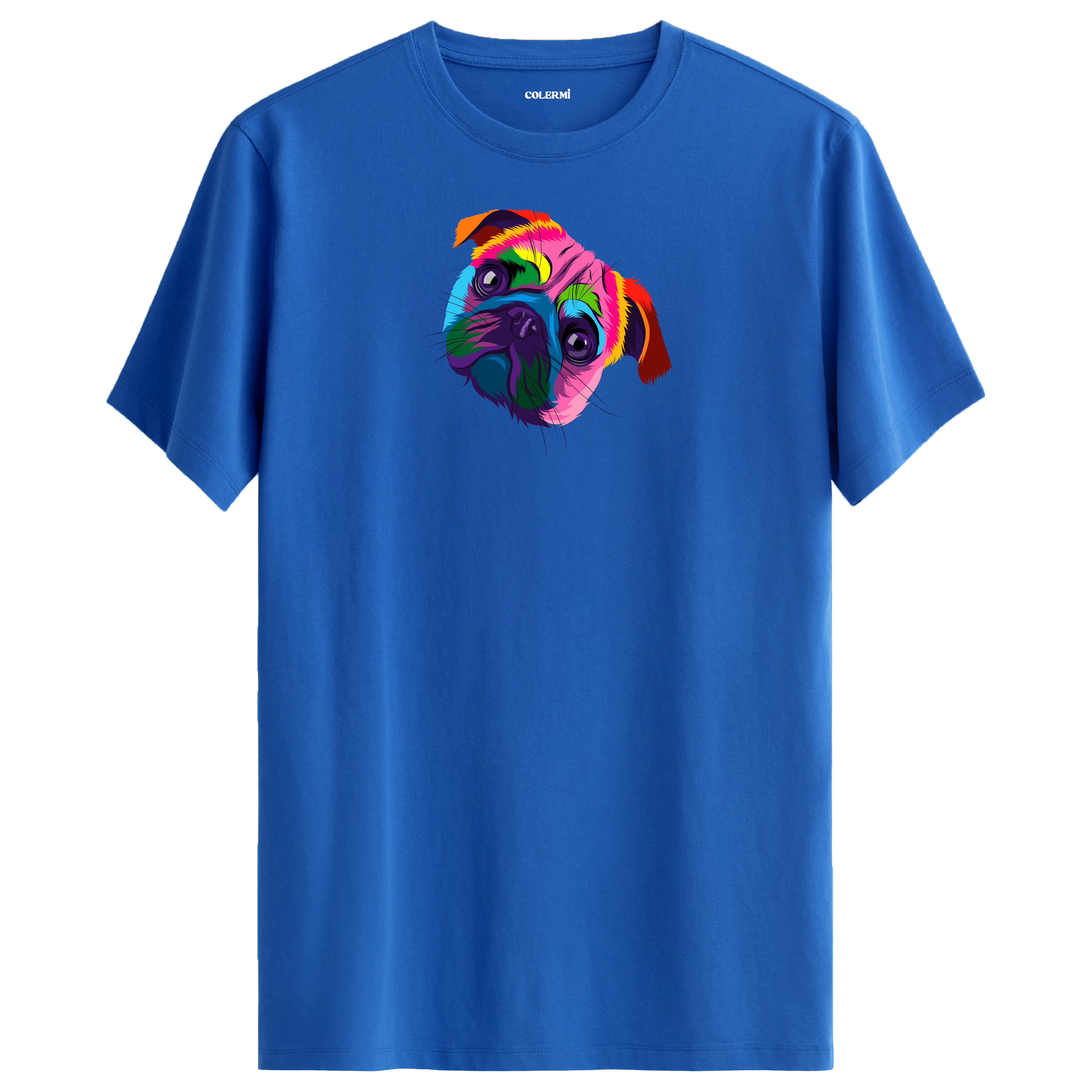 Colorful Pug Tee – Cute Dog Illustration Shirt
