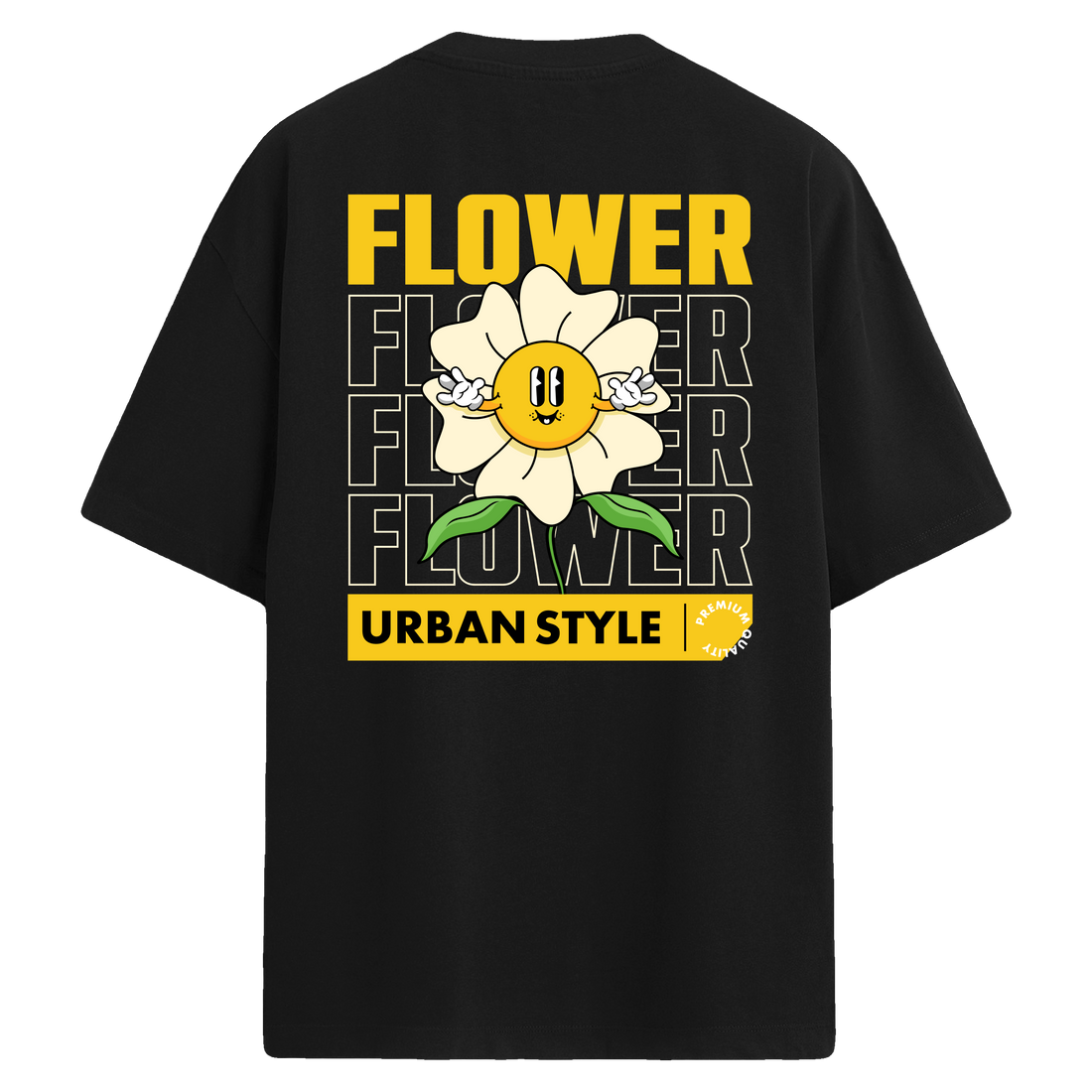 Flower Urban Style – Sırt Baskılı Oversize T-Shirt