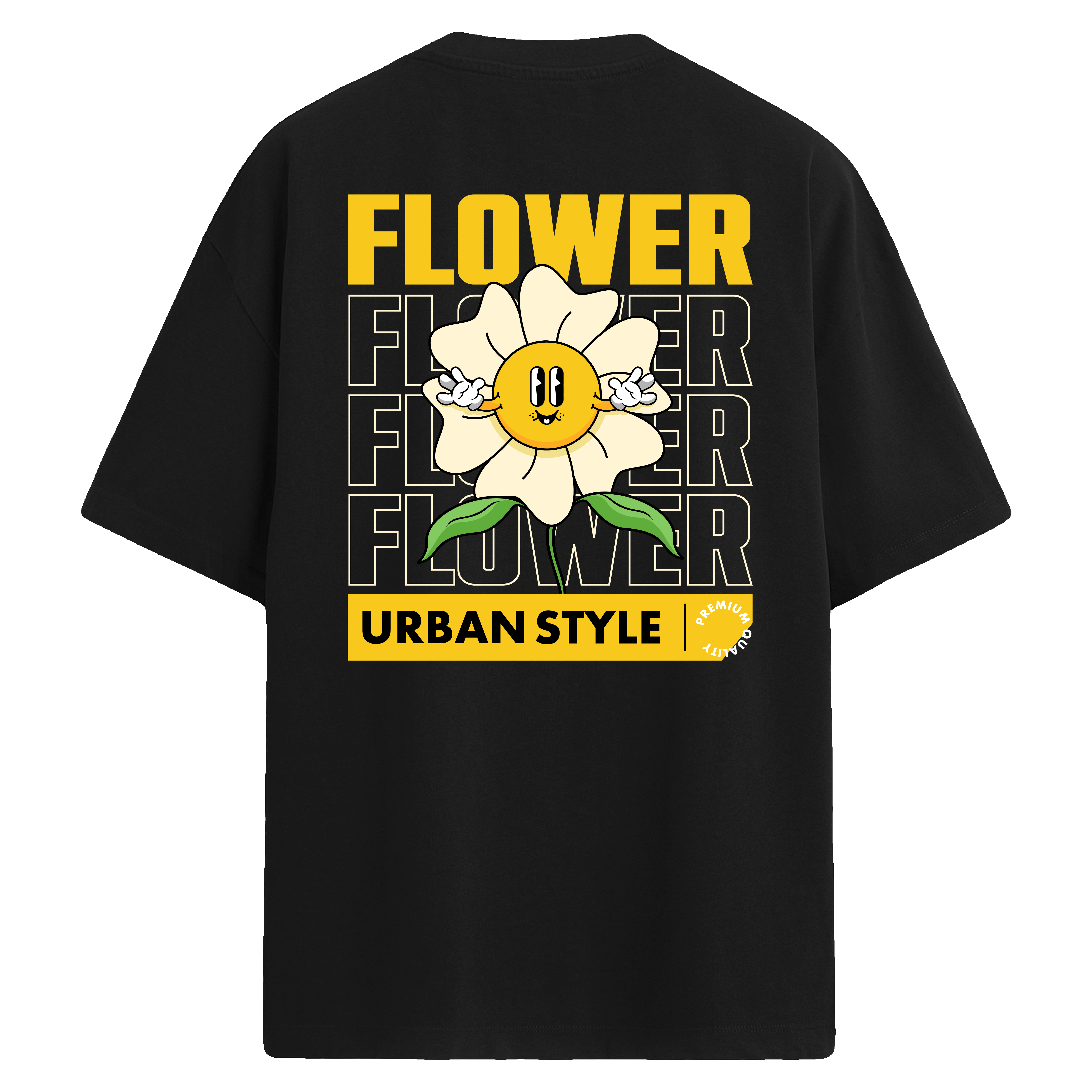 Flower Urban Style – Sırt Baskılı Oversize T-Shirt