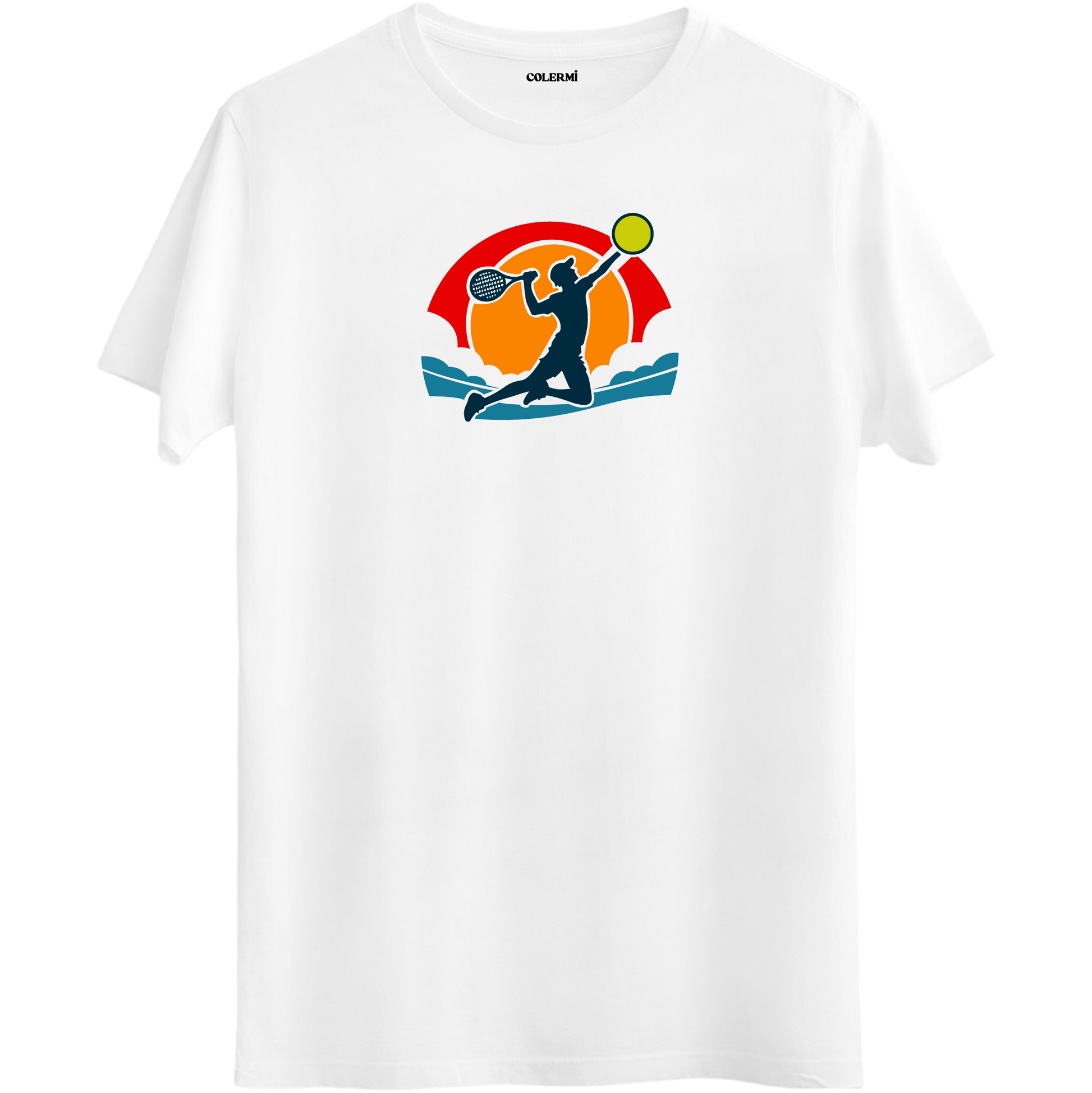 Retro Tenis Oyuncusu Baskılı Unisex Tişört | Colermi
