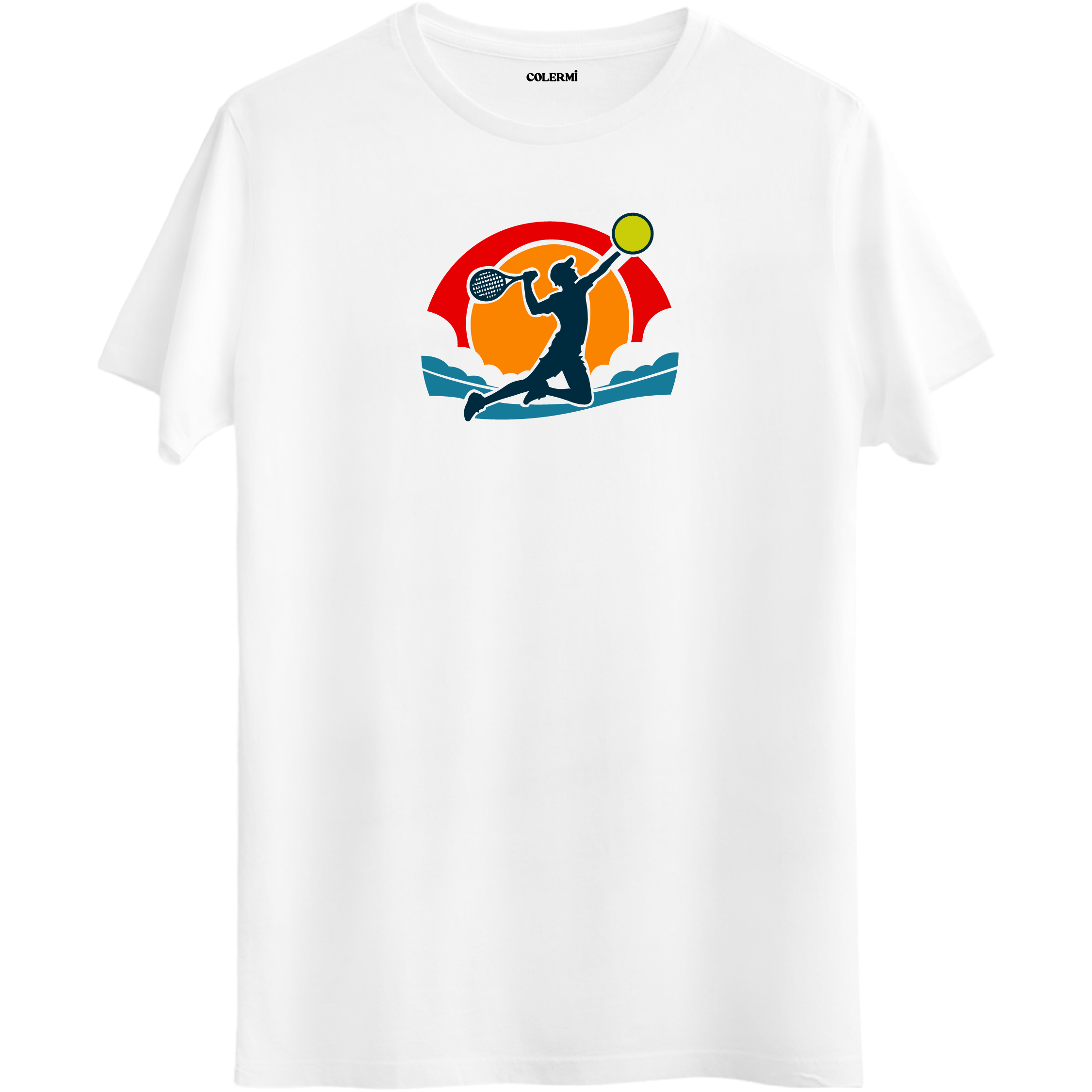 Retro Tenis Oyuncusu Baskılı Unisex Tişört | Colermi