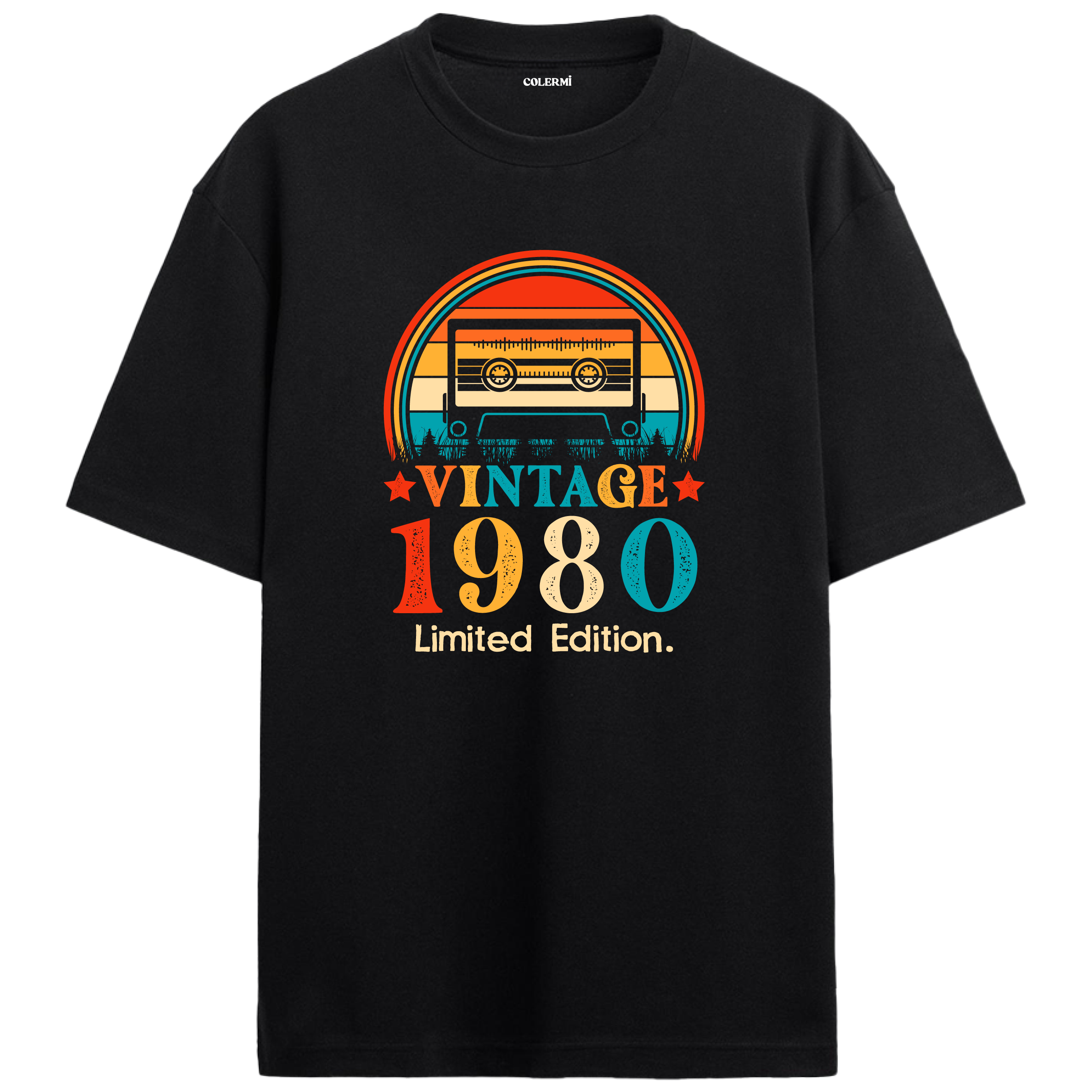 1980 Mixtape Crewneck Oversized Vintage T-Shirt