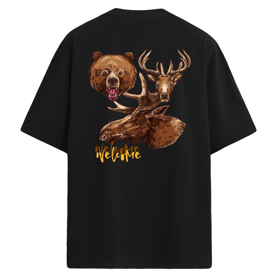 Wild North Sırt Baskılı Oversize T-Shirt