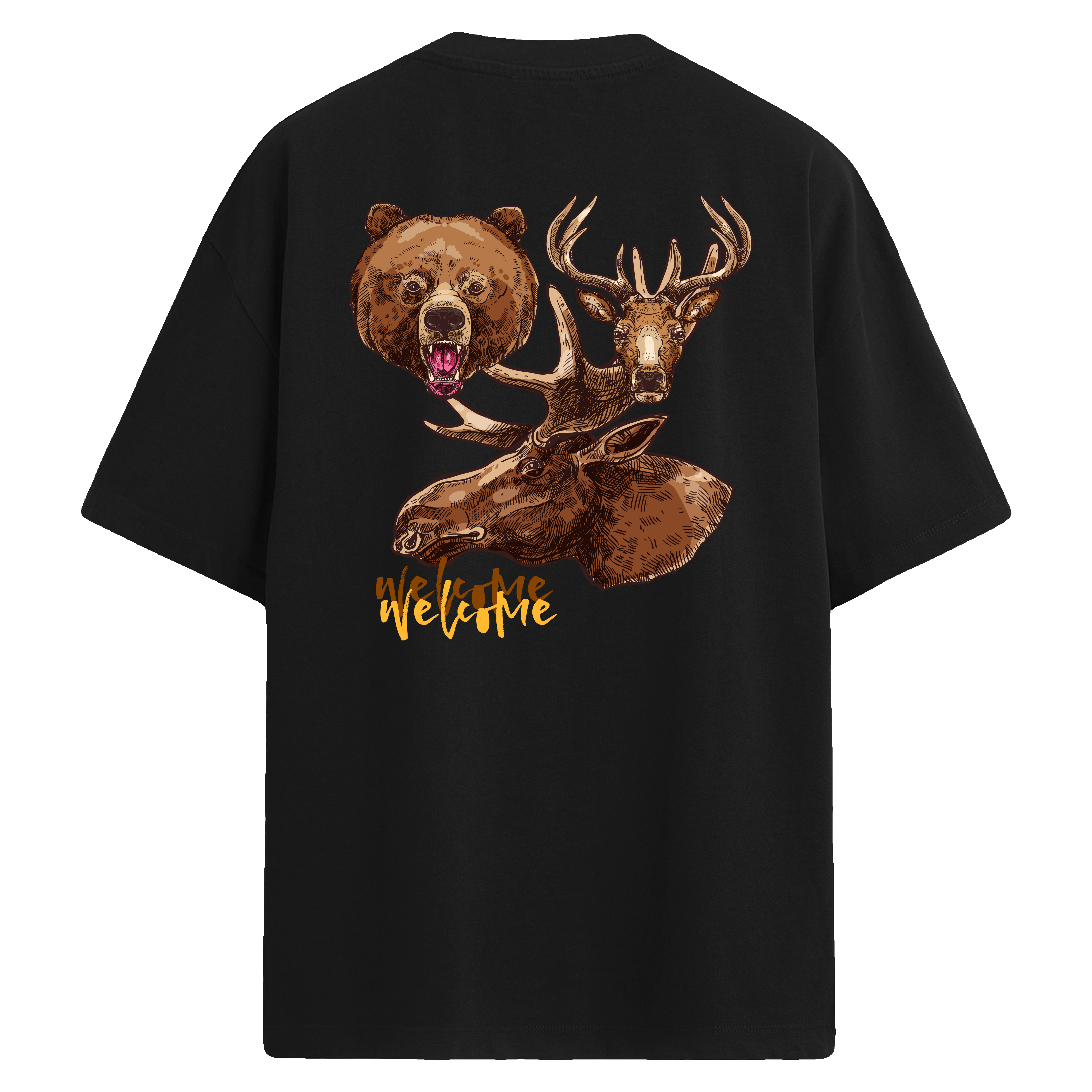 Wild North Sırt Baskılı Oversize T-Shirt