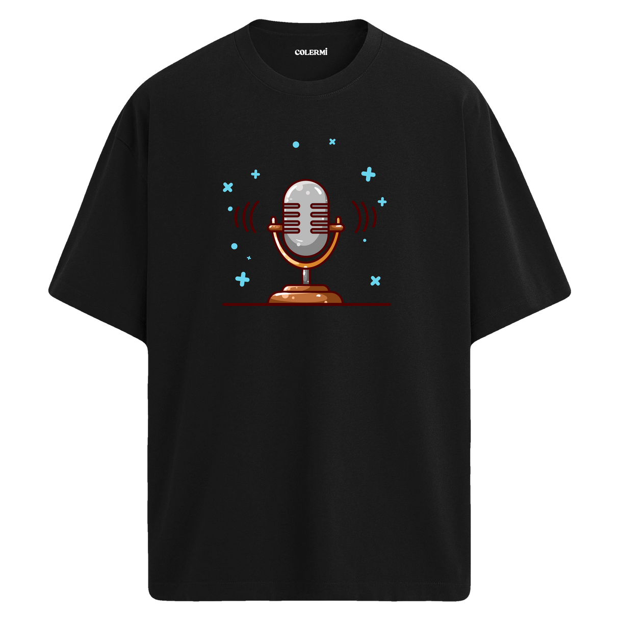 Retro Mic Sound T-Shirt – %100 Pamuk