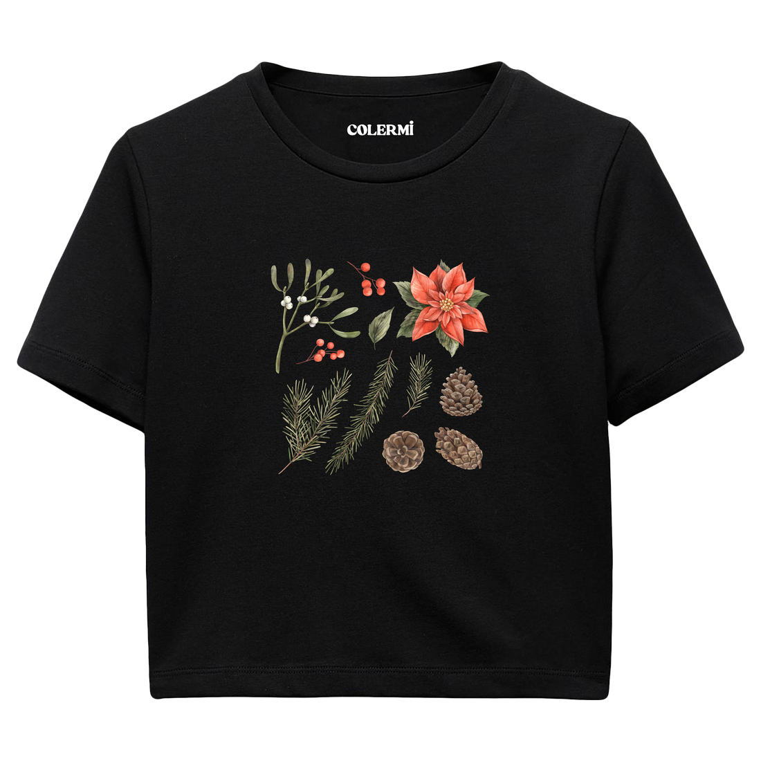 Nature-Inspired Women’s Crop T-Shirt – Winter Mood