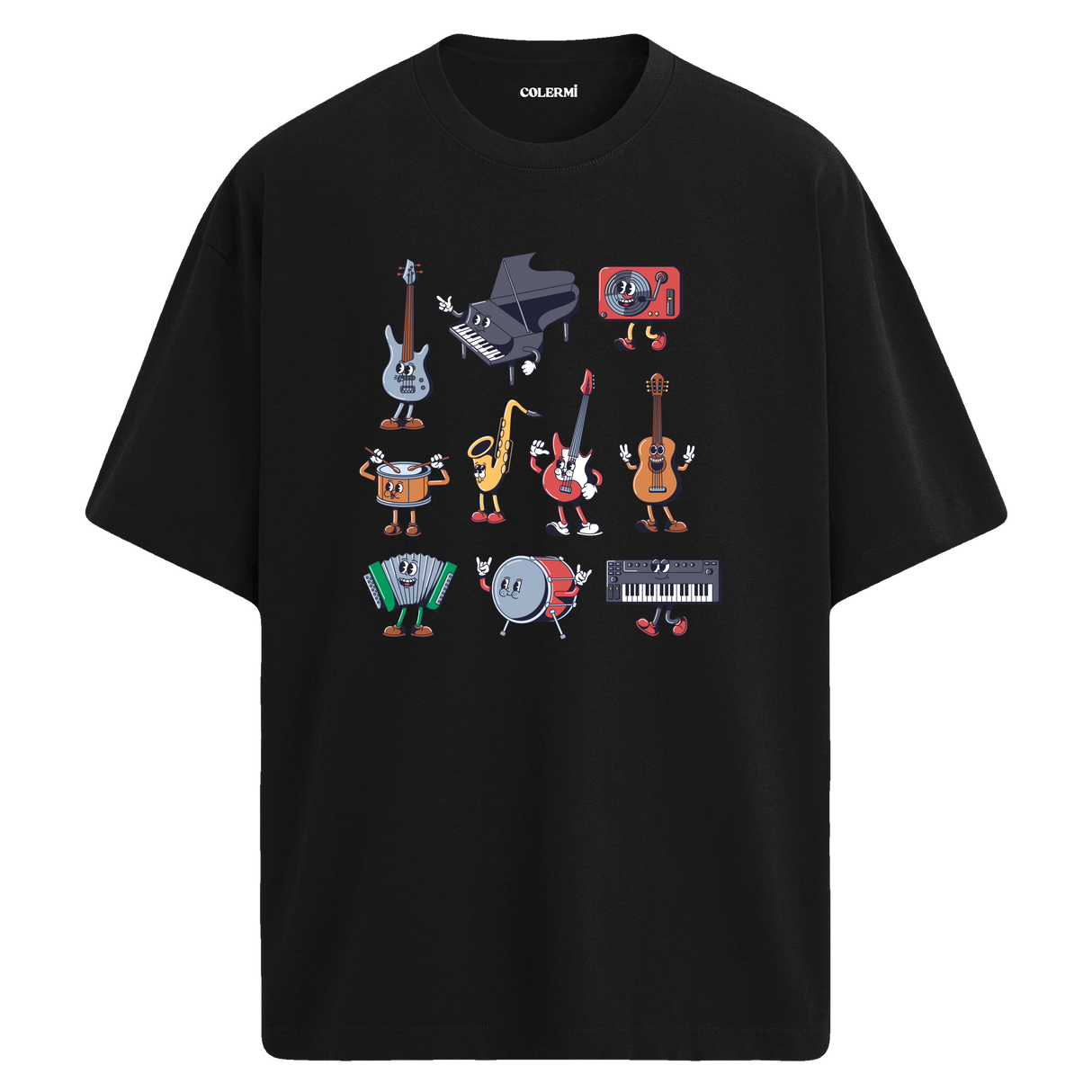 Enstrüman Karakterleri Oversize Unisex T-Shirt