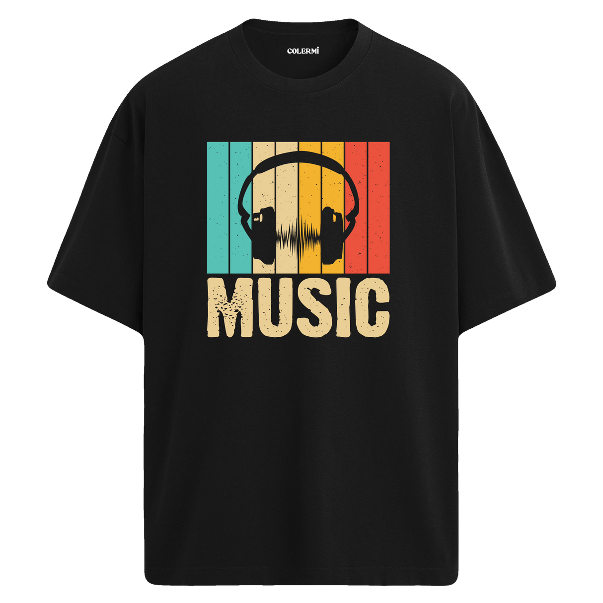 Retro Music Oversize Unisex T-Shirt – Müzik Temalı