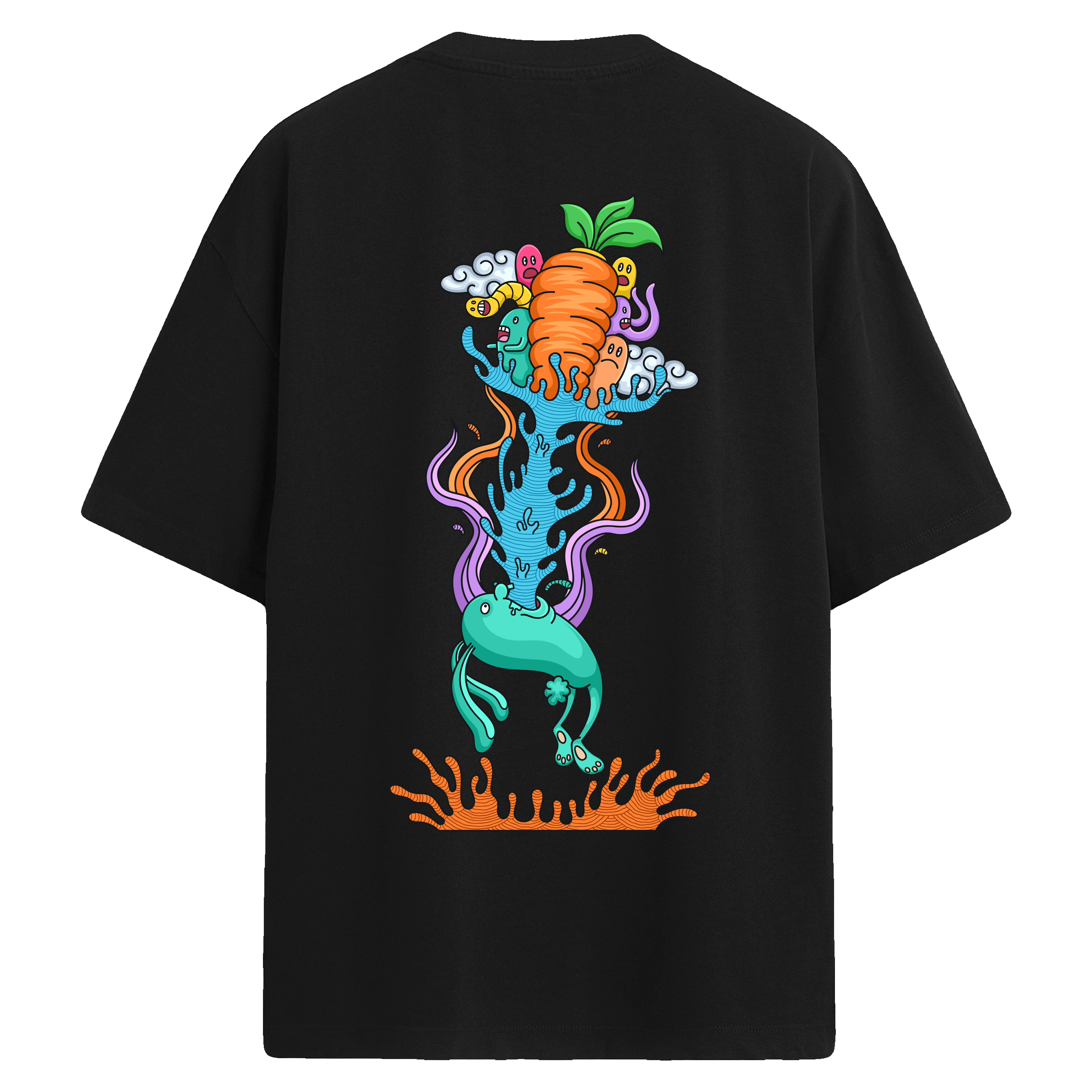 Carrot Cult Sırt Baskılı Oversize T-Shirt