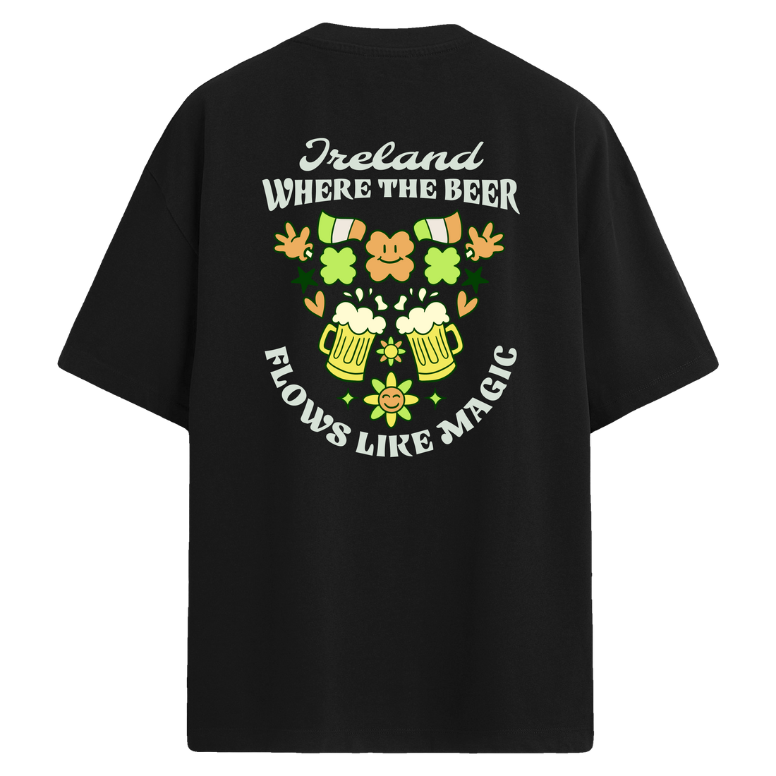 Irish Magic Sırt Baskılı Oversize T-Shirt