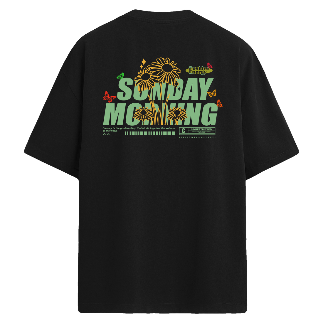 Sunday Mornings Sırt Baskılı Oversize T-Shirt