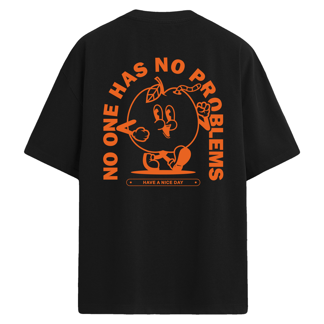 No Problems – Mizahi İfade Sırt Baskılı Oversize T-Shirt