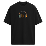 Ses Dalgası Kulaklık Tasarımlı T-Shirt  – %100 Pamuk