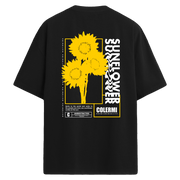 Günebakan Desenli Sırt Baskılı Oversize T-Shirt