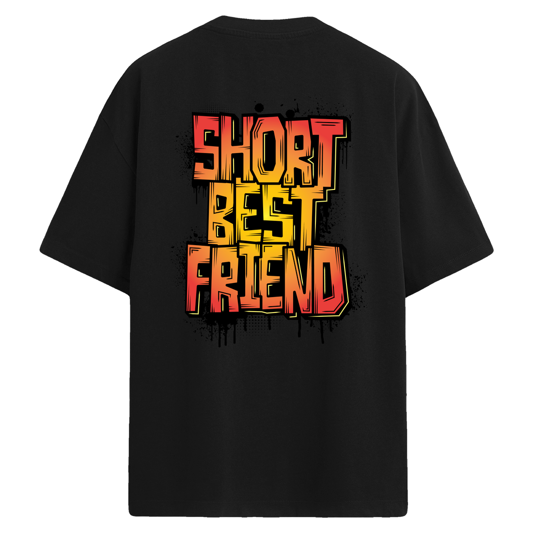 Graffiti Tarzı Renkli Sırt Baskılı Oversize T-Shirt