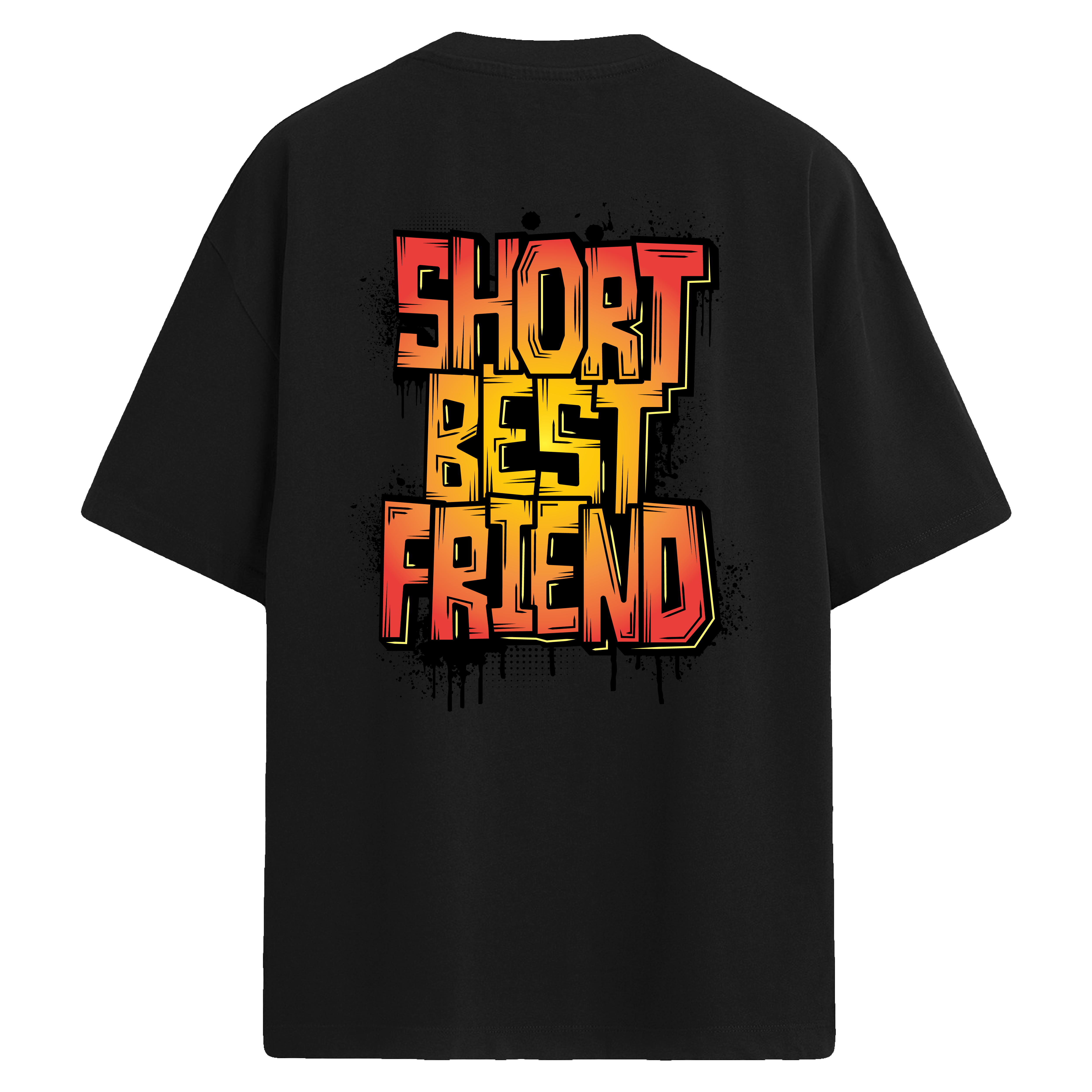 Graffiti Tarzı Renkli Sırt Baskılı Oversize T-Shirt