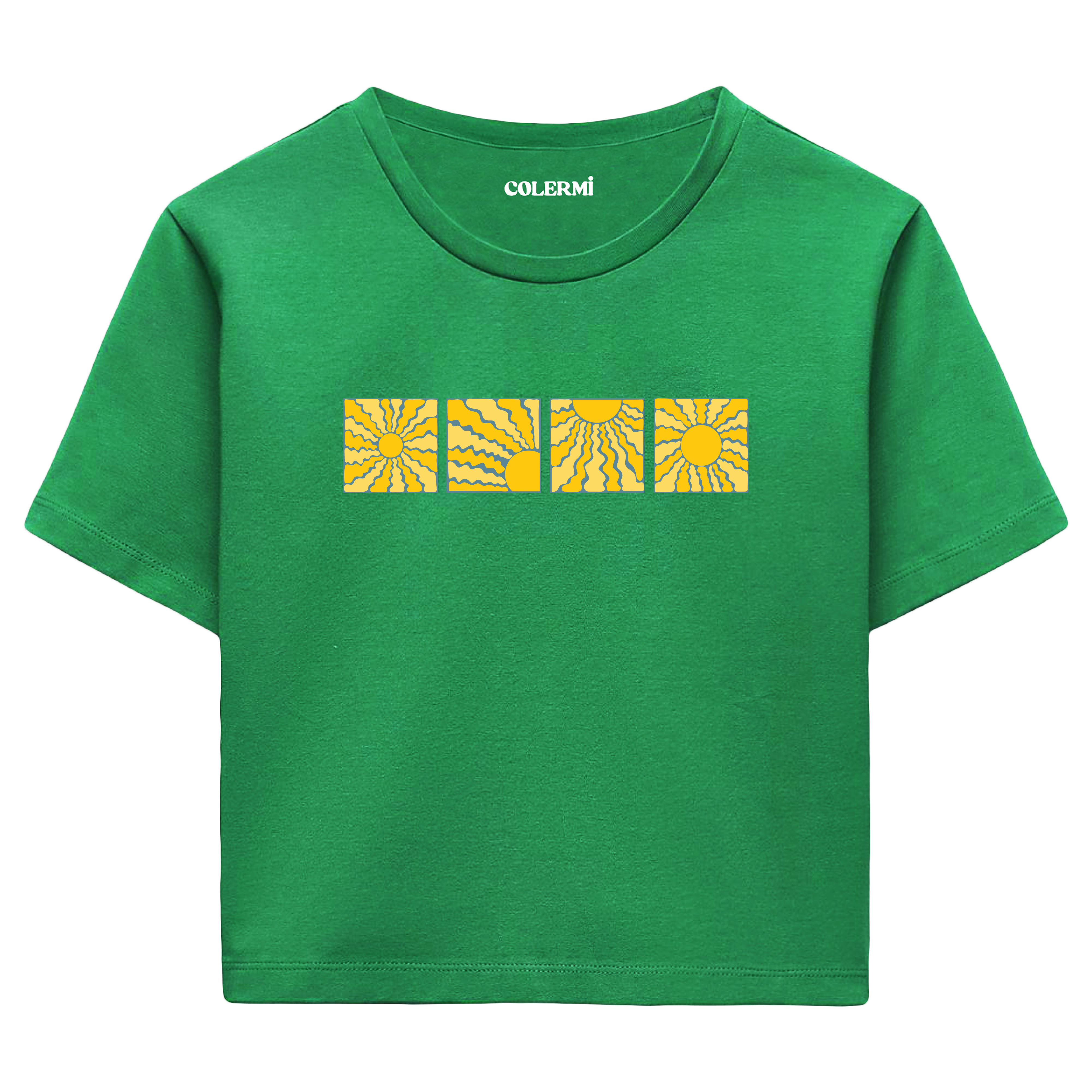 Colermi Güneş Desenli Crop Top Tişört