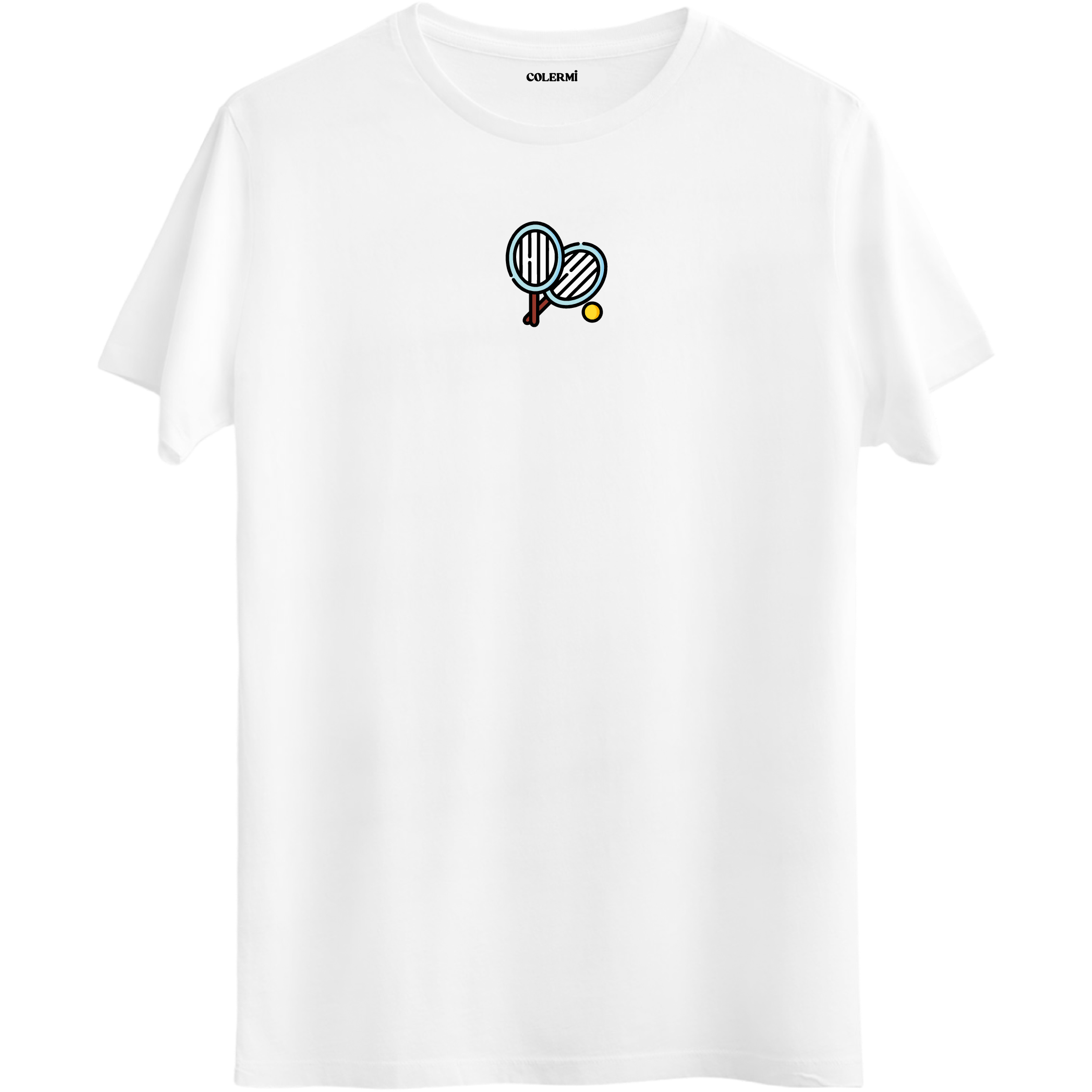 Minimal Tenis Raketleri Baskılı Unisex Tişört | Colermi