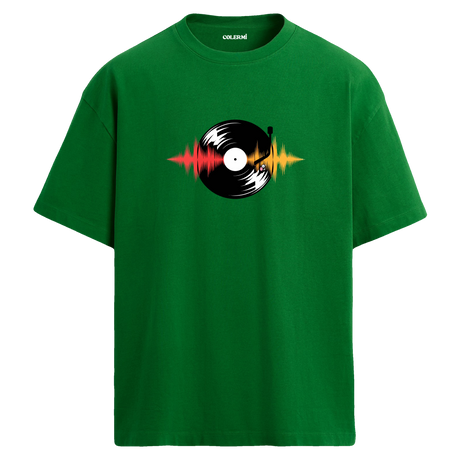 Vinyl Vibes Oversize Unisex T-Shirt – Müzik Temalı