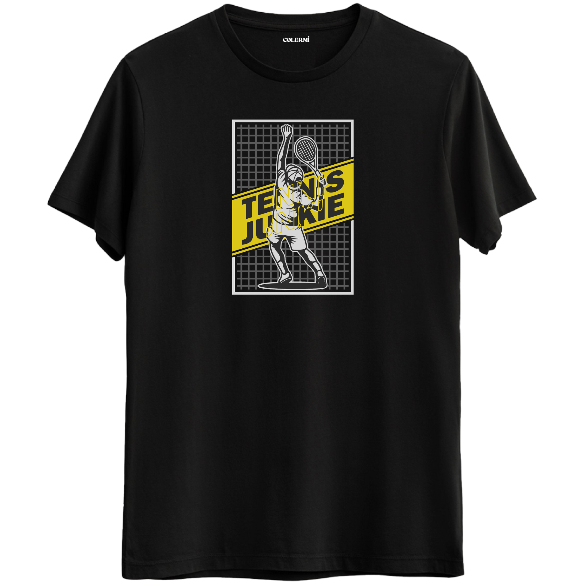 Tennis Junkie Baskılı Unisex Tişört görsel 2 | Colermi