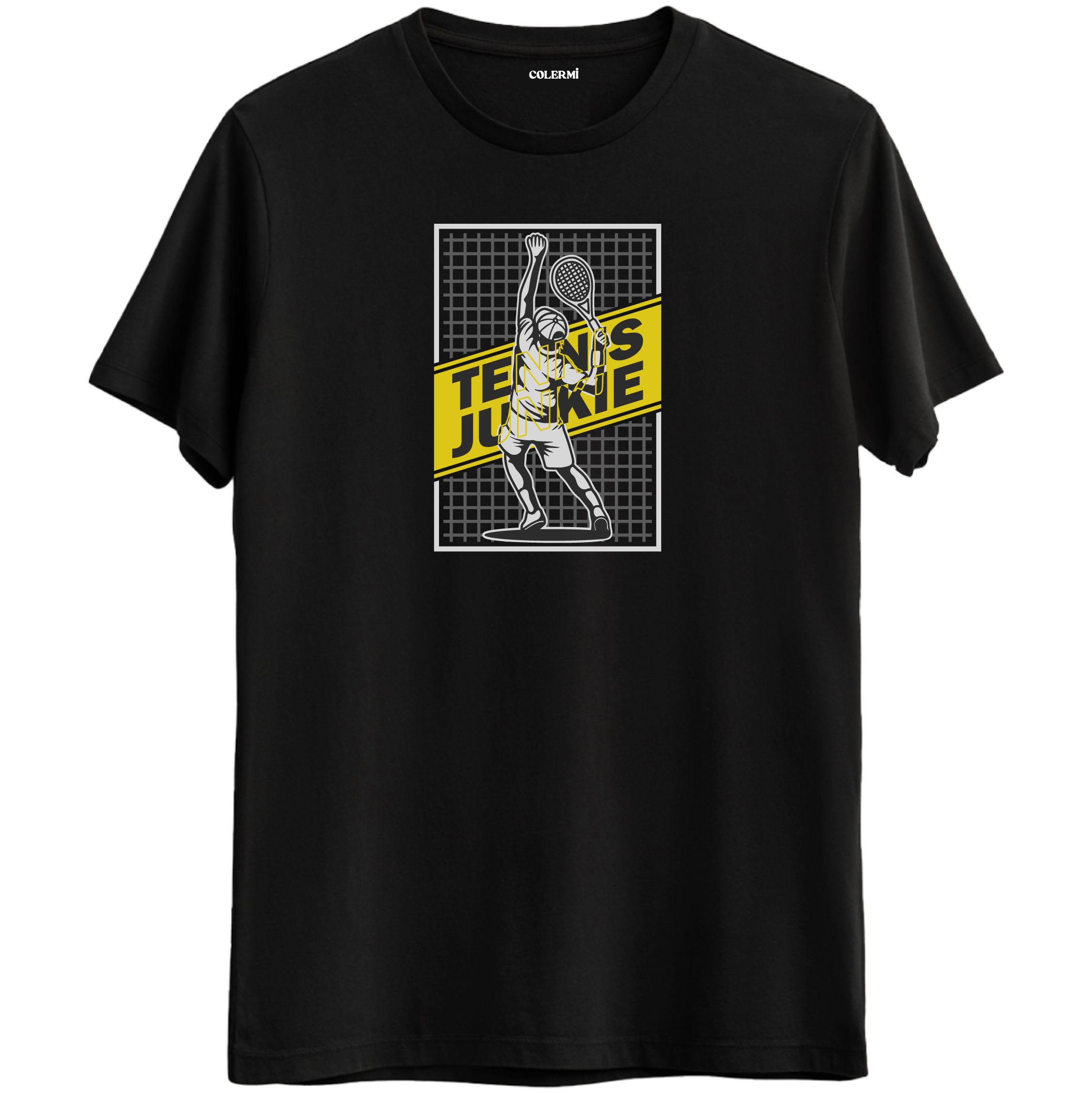 Tennis Junkie Baskılı Unisex Tişört görsel 2 | Colermi