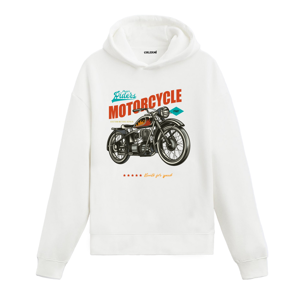 Built for Speed Vintage Motosiklet Tasarım Hoodie