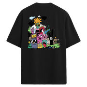 Character Stack Sırt Baskılı Oversize T-Shirt