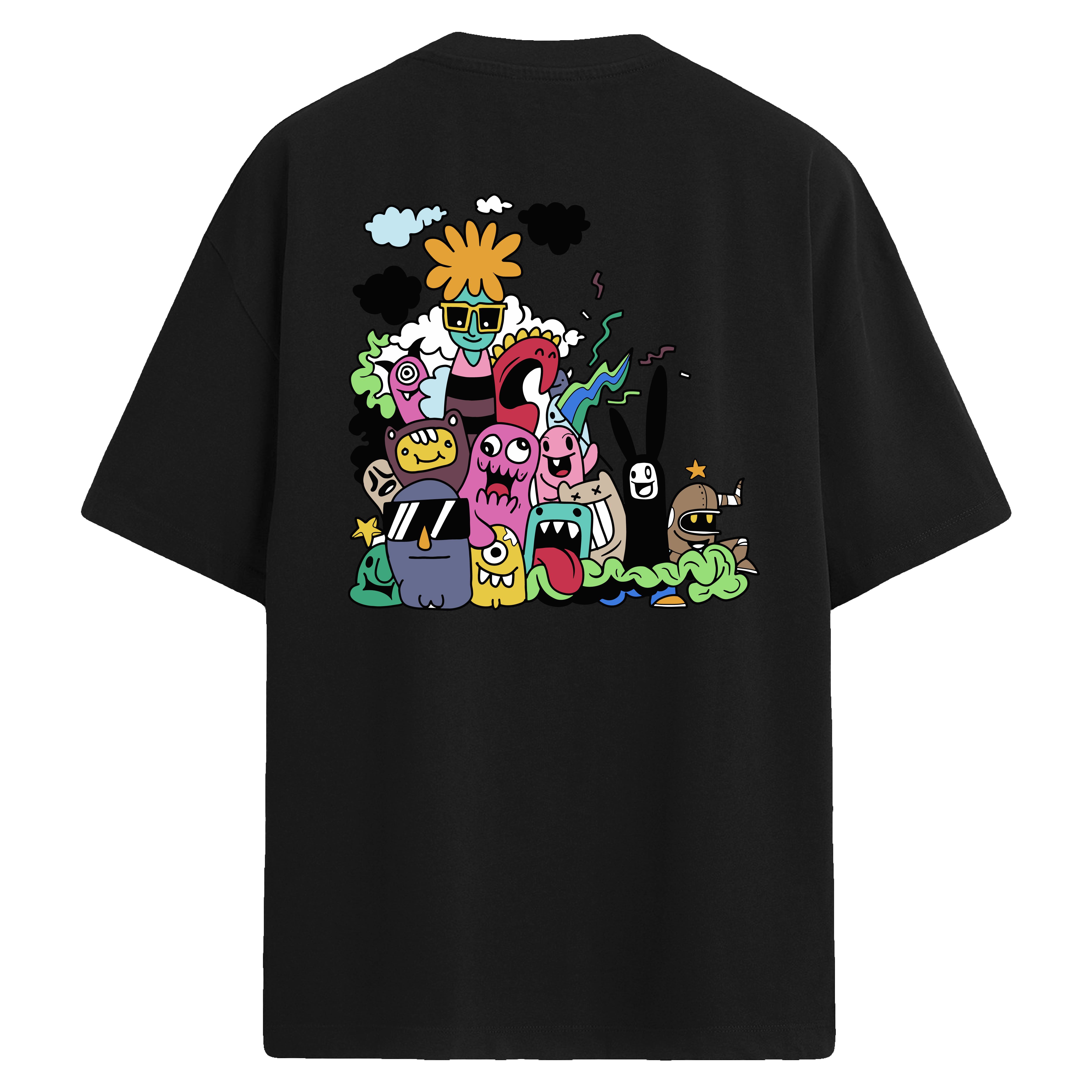 Character Stack Sırt Baskılı Oversize T-Shirt