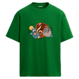 Retro Nota Desenli T-Shirt – %100 Pamuk