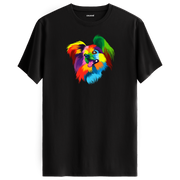 Renkli Milo Papillon Köpek Baskılı Tişört