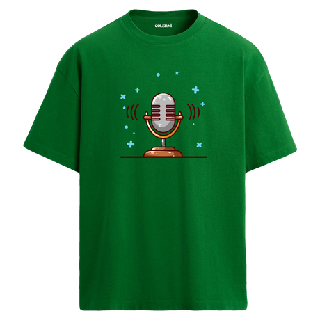 Retro Mic Sound T-Shirt – %100 Pamuk