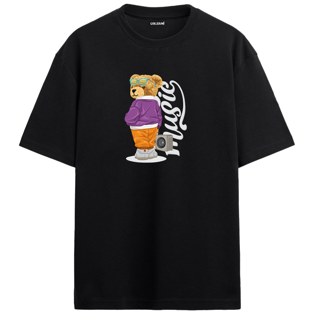 Music Rhythm Bear Oversized T-Shirt