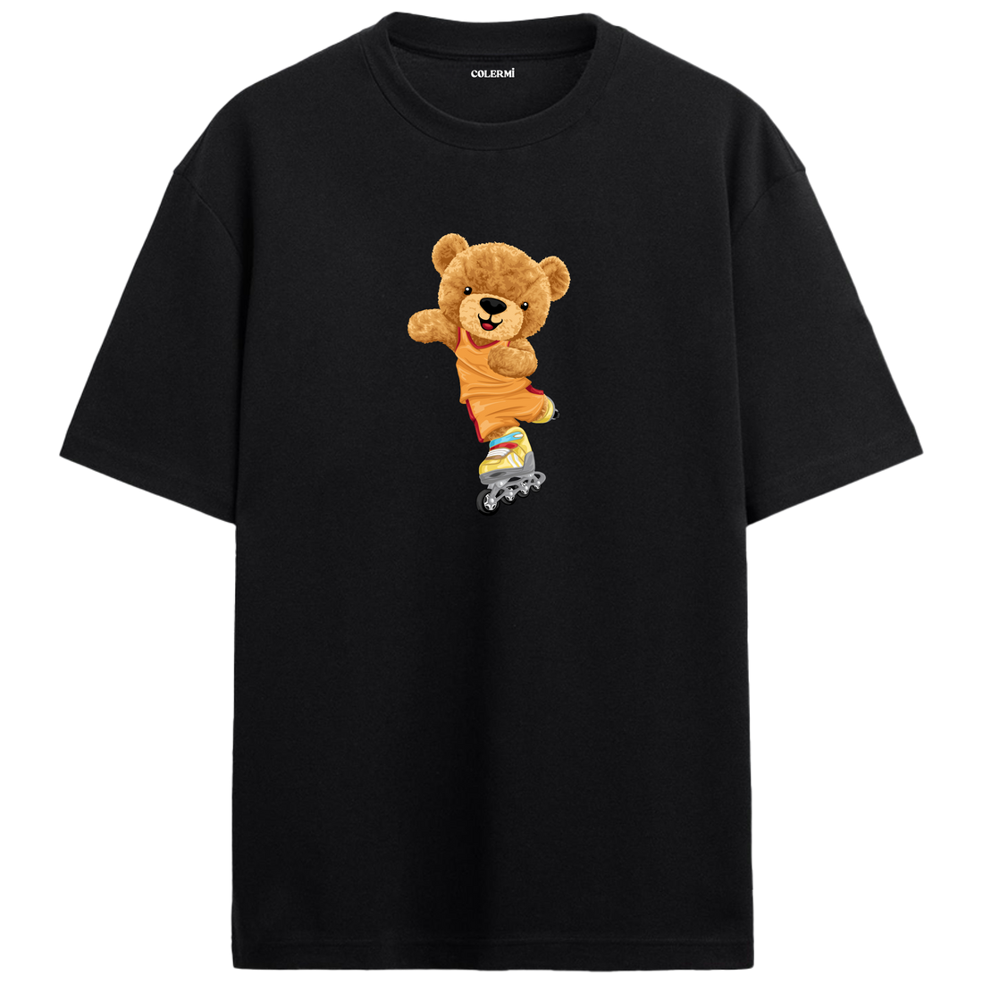 Roller Skating Bear Oversized T-Shirt