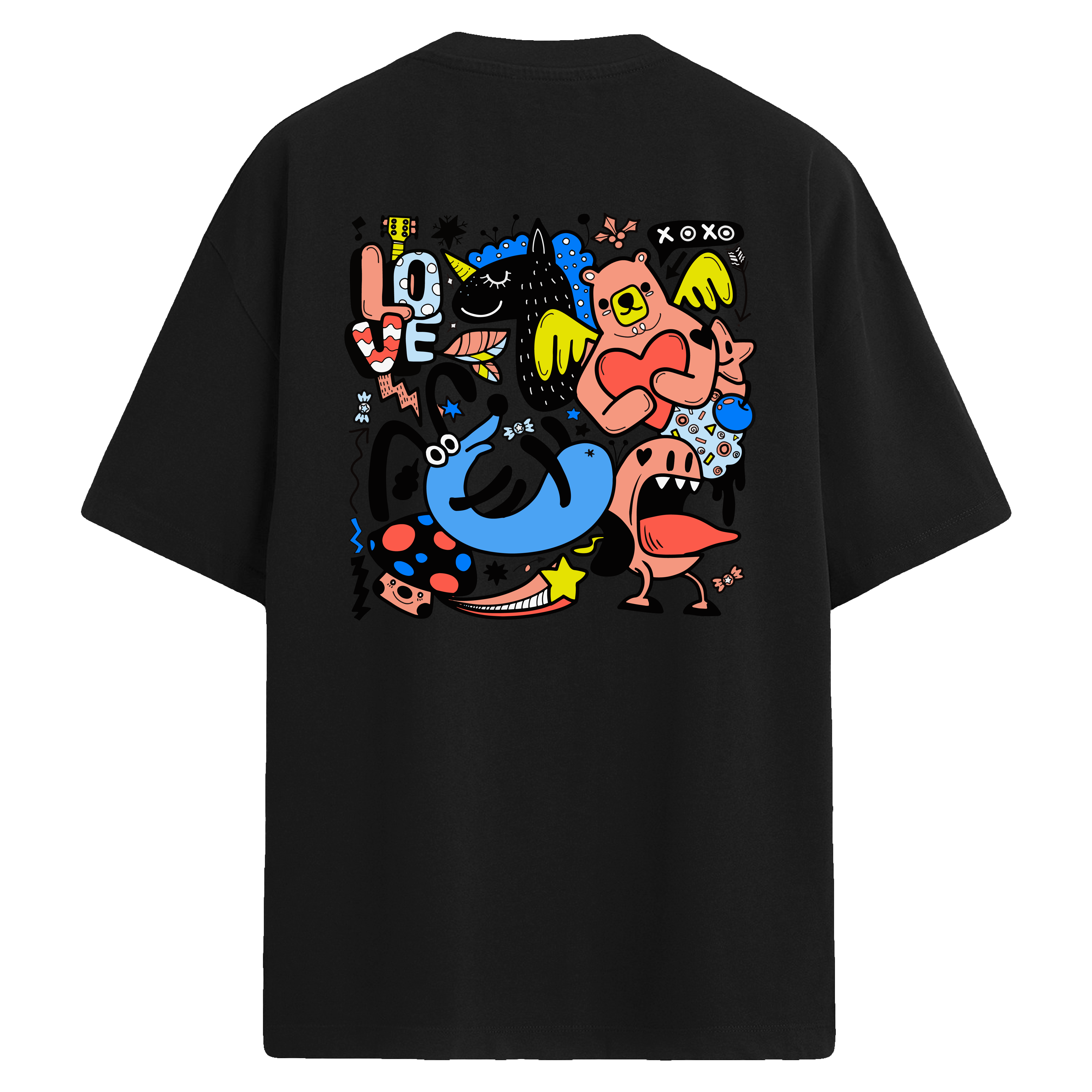 Psycho Trip Sırt Baskılı Oversize T-Shirt