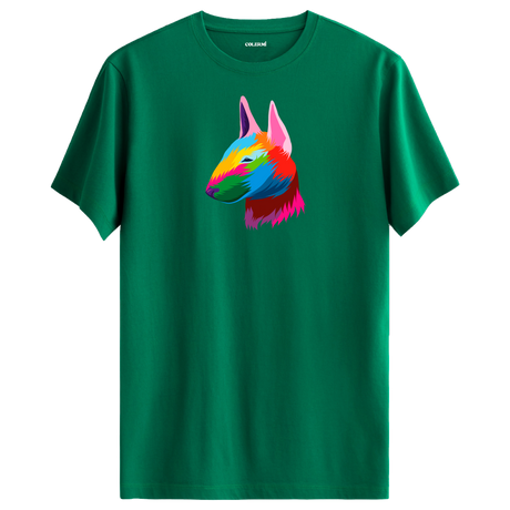 Colorful Bull Terrier Tee – Artistic Dog Print Shirt