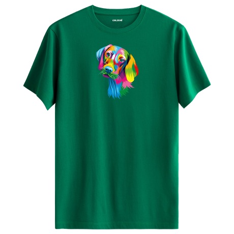 Köpek Baskılı T-Shirt - Renkli Vizsla Tasarımı