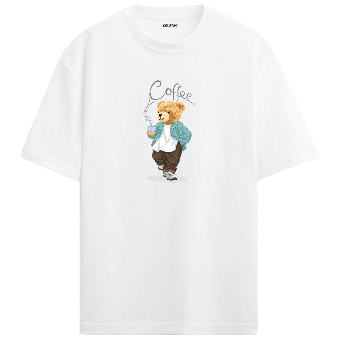 Coffee Lover Bear Oversized T-Shirt