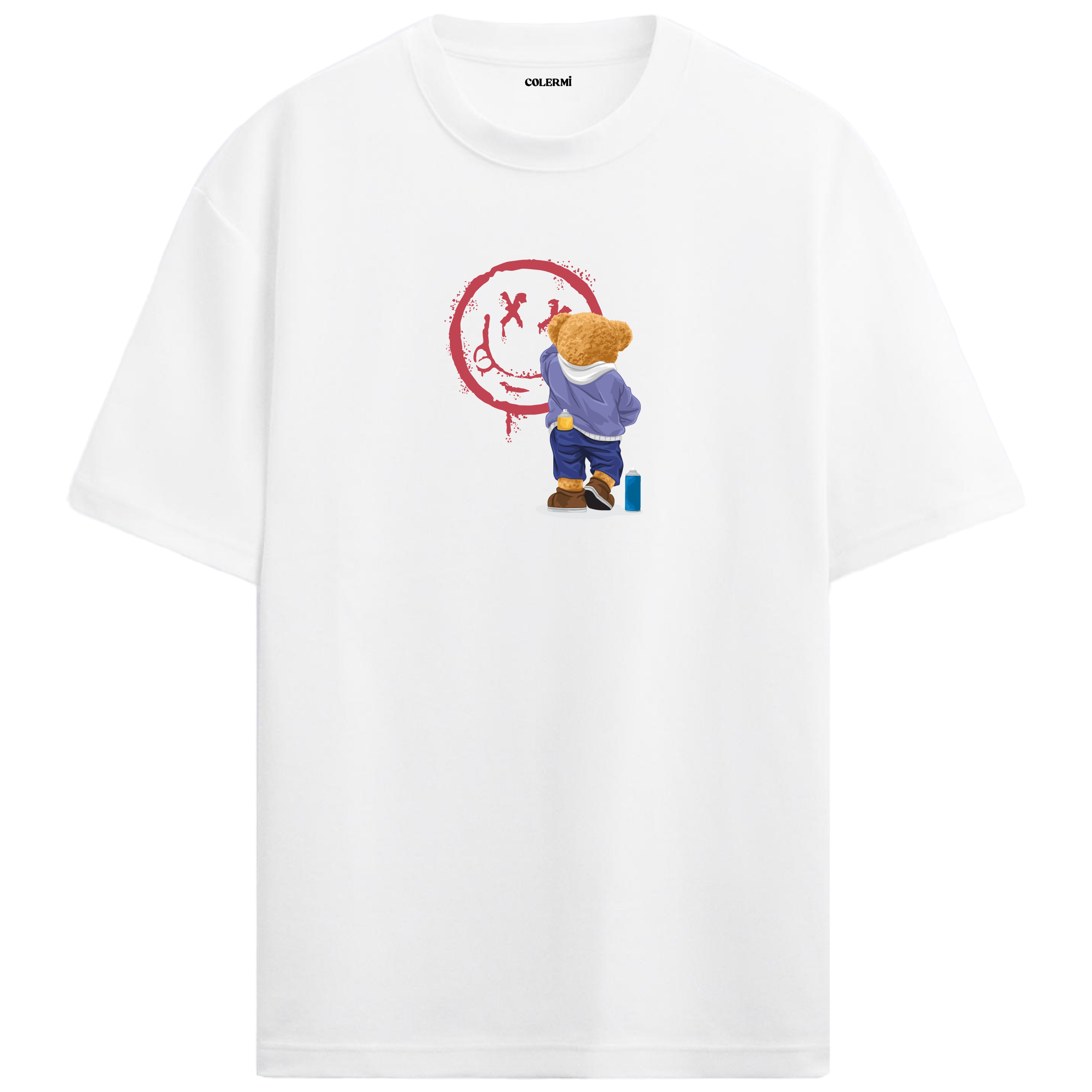 Graffiti Artist Bear Oversized T-Shirt